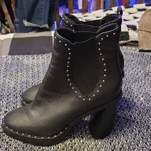 Rebecca Minkoff Black Studded Heeled Boots
